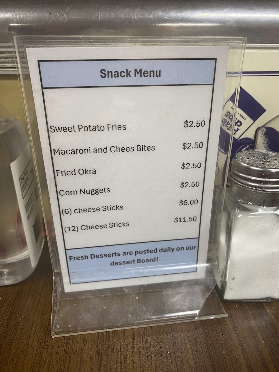 Assorted entrees from an American restaurant.