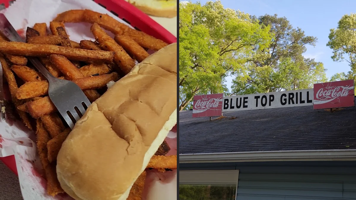 Casual meal served at Blue Top Grill.