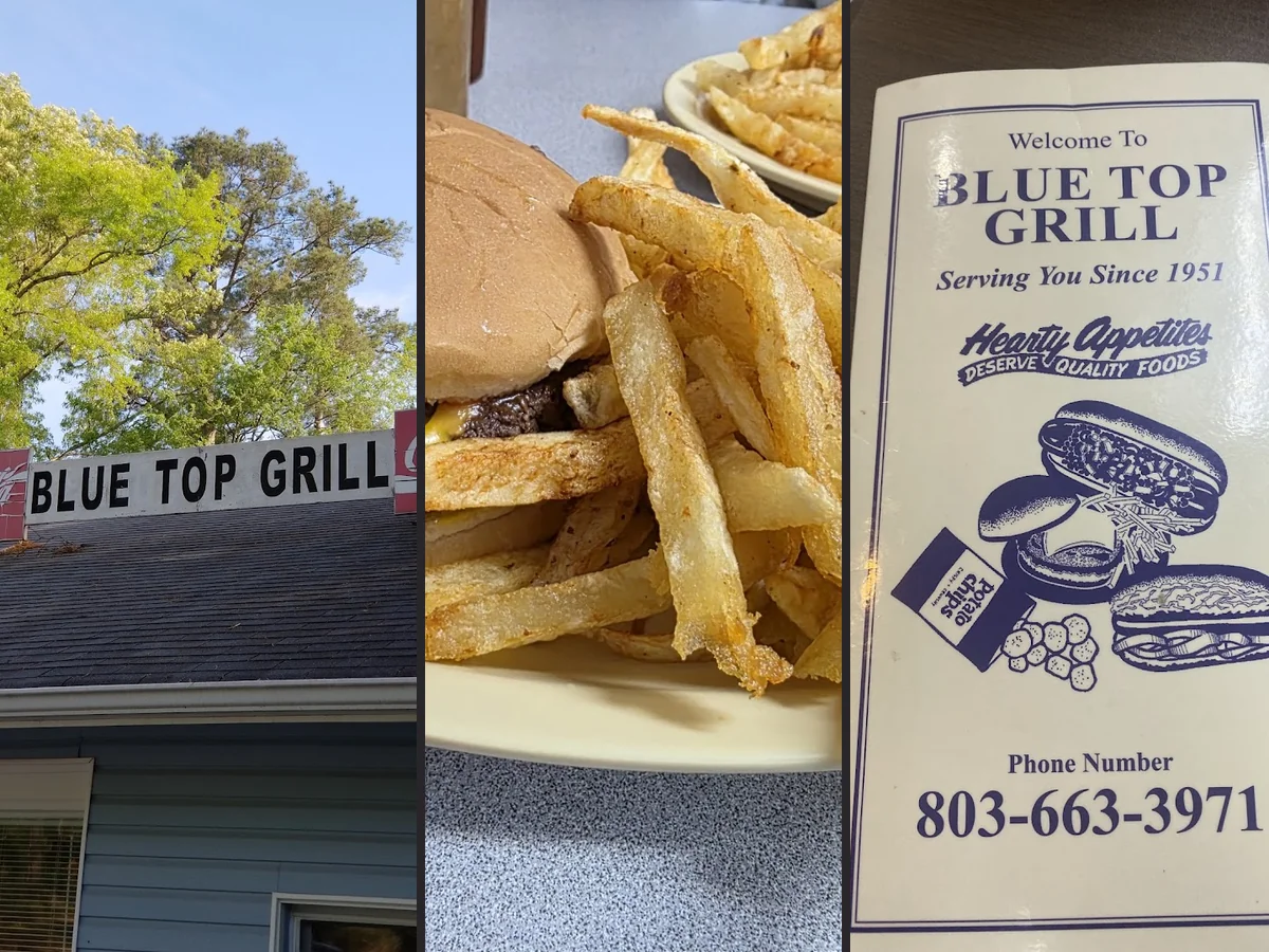 Casual meal served at Blue Top Grill.
